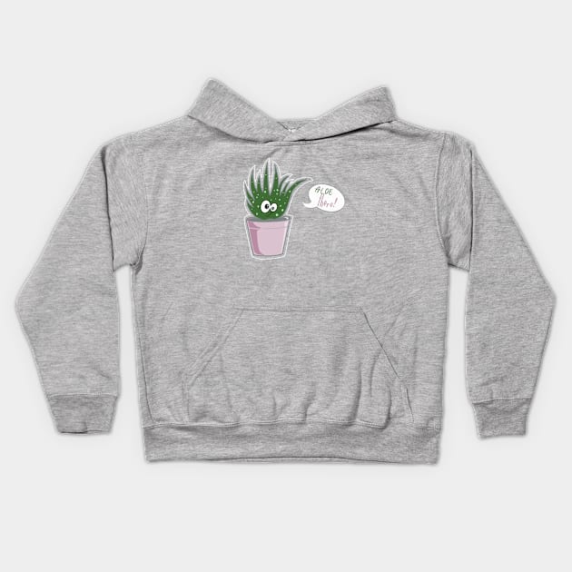 Aloe there  kawaii succulent Kids Hoodie by CALLAILLUSTRATE